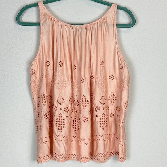 Anthropologie Vanessa Virginia Eyelet Swing Tank Top 2 - Picture 5 of 8